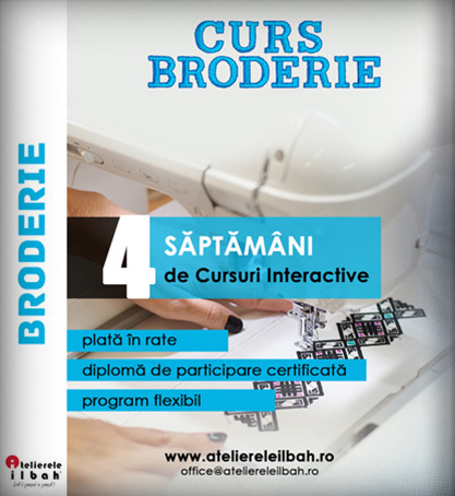 Curs Broderie, curs masini brodat, curs broderie automatizata la atelierele ilbah, invata sa brodezi