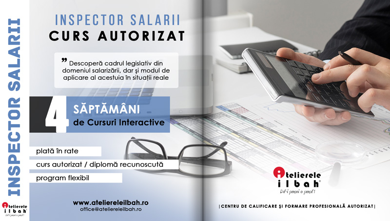 curs inspector salarii autorizat, cursuri salarizare acreditat, curs salarii in Bucuresti Cluj Ploiesti si Online Live