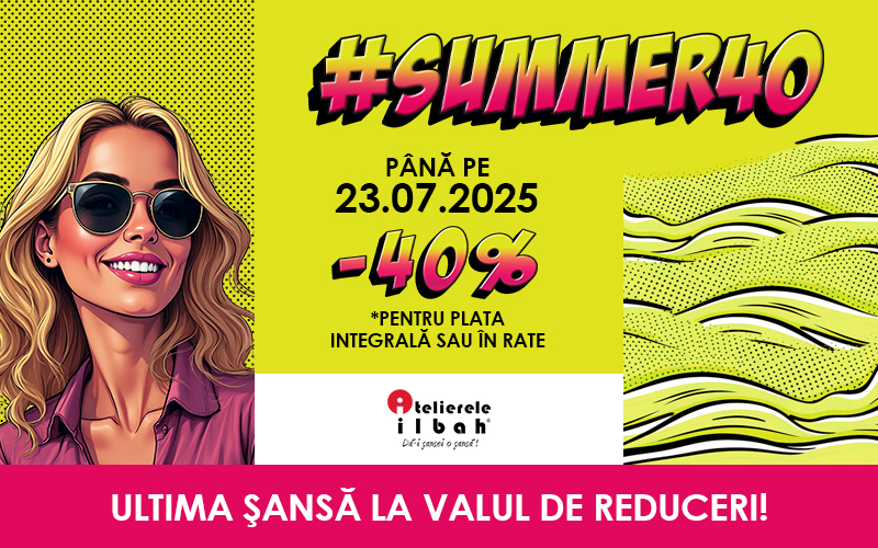 Cu #Summer40 beneficiezi de 40% Reducere la toate cursurile! Prinde noul val de reduceri.