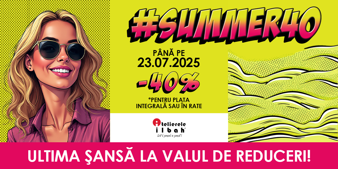 Cu #Summer40 beneficiezi de 40% Reducere la toate cursurile! Prinde noul val de reduceri.