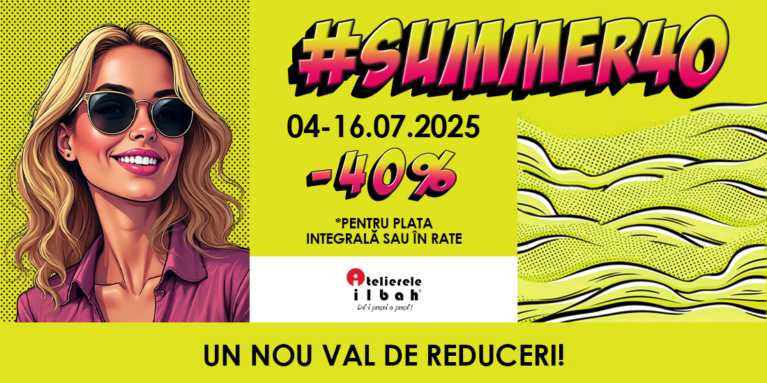 Cu #Summer40 beneficiezi de 40% Reducere la toate cursurile! Prinde noul val de reduceri.
