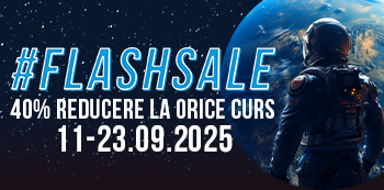 Cu #FlashSale beneficiezi de 40% Reducere la toate cursurile! Prinde reducerile fulger in plin sezon de cursuri!