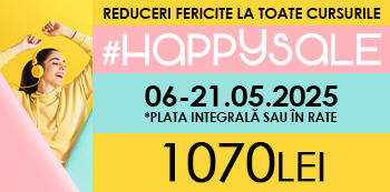 Folosind codul #HappySale platesti doar 1070 Lei