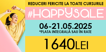 Folosind codul #HappySale platesti doar 1640 Lei