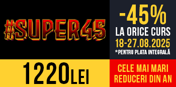 Cu #Super45 platesti doar 1220 Lei. Cele mai mari reduceri din an!