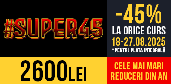 Cu #Super45 platesti doar 2600 Lei. Cele mai mari reduceri din an!