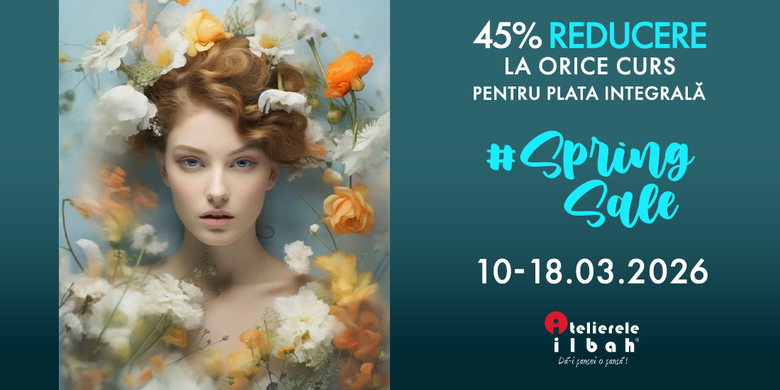 #SpringSale - Ai 45% reducere la toate cursurile, doar pana pe 18 martie, pentru plata integrala.