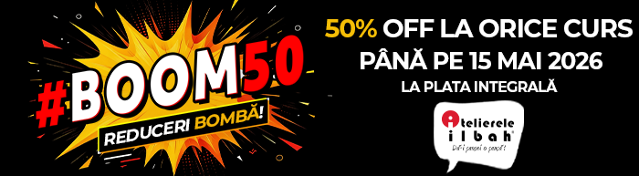 #BOOM50 - Ai 50% reducere la toate cursurile. Prinde ofertele bomba!