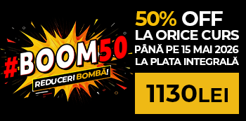 #BOOM50 - platesti doar 1130 Lei. Ai 50% reducere la cursuri. Prinde ofertele bomba! #BOOM50 - platesti doar 1130 Lei. Ai 50% reducere la cursuri. Prinde ofertele bomba!