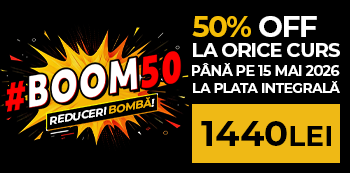 #BOOM50 - platesti doar 1440 Lei. Ai 50% reducere la cursuri. Prinde ofertele bomba! #BOOM50 - platesti doar 1440 Lei. Ai 50% reducere la cursuri. Prinde ofertele bomba!