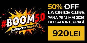 #BOOM50 - platesti doar 920 Lei. Ai 50% reducere la cursuri. Prinde ofertele bomba! #BOOM50 - platesti doar 920 Lei. Ai 50% reducere la cursuri. Prinde ofertele bomba!