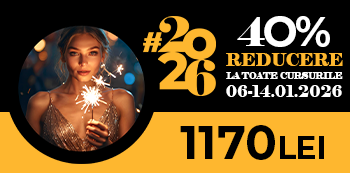 Campanie Anul Nou #2026 - platesti doar 1170 Lei. Ai 40% reducere la cursuri pentru un start perfect de an! Campanie Anul Nou #2026 - platesti doar 1170 Lei. Ai 40% reducere la cursuri pentru un start perfect de an!