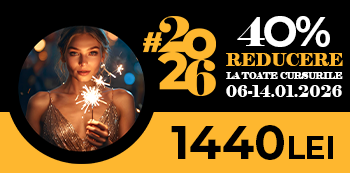 Campanie Anul Nou #2026 - platesti doar 1440 Lei. Ai 40% reducere la cursuri pentru un start perfect de an! Campanie Anul Nou #2026 - platesti doar 1440 Lei. Ai 40% reducere la cursuri pentru un start perfect de an!