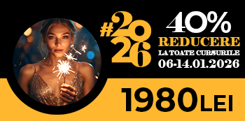 Campanie Anul Nou #2026 - platesti doar 1980 Lei. Ai 40% reducere la cursuri pentru un start perfect de an! Campanie Anul Nou #2026 - platesti doar 1980 Lei. Ai 40% reducere la cursuri pentru un start perfect de an!