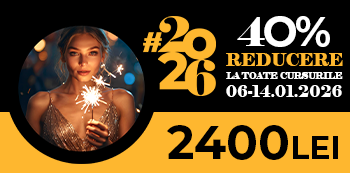 Campanie Anul Nou #2026 - platesti doar 2400 Lei. Ai 40% reducere la cursuri pentru un start perfect de an! Campanie Anul Nou #2026 - platesti doar 2400 Lei. Ai 40% reducere la cursuri pentru un start perfect de an!