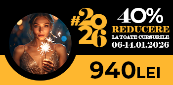 Campanie Anul Nou #2026 - platesti doar 940 Lei. Ai 40% reducere la cursuri pentru un start perfect de an! Campanie Anul Nou #2026 - platesti doar 940 Lei. Ai 40% reducere la cursuri pentru un start perfect de an!