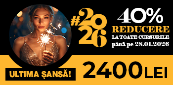Campanie Anul Nou #2026 - platesti doar 2400 Lei. Ai 40% reducere la cursuri pentru un start perfect de an! Campanie Anul Nou #2026 - platesti doar 2400 Lei. Ai 40% reducere la cursuri pentru un start perfect de an!