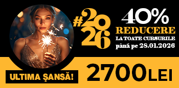 Campanie Anul Nou #2026 - platesti doar 2700 Lei. Ai 40% reducere la cursuri pentru un start perfect de an! Campanie Anul Nou #2026 - platesti doar 2700 Lei. Ai 40% reducere la cursuri pentru un start perfect de an!