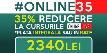 Cu oferta #Online35 platesti doar 2340 Lei pentru cursurile Online LIVE