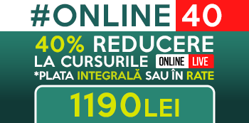 Cu oferta #Online40 platesti doar 1190 Lei pentru cursurile Online LIVE Cu oferta #Online40 platesti doar 1190 Lei pentru cursurile Online LIVE