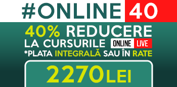 Cu oferta #Online40 platesti doar 2270 Lei pentru cursurile Online LIVE Cu oferta #Online40 platesti doar 2270 Lei pentru cursurile Online LIVE
