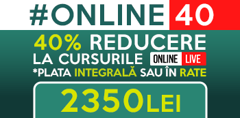 Cu oferta #Online40 platesti doar 2350 Lei pentru cursurile Online LIVE Cu oferta #Online40 platesti doar 2350 Lei pentru cursurile Online LIVE