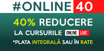 Cu #Online40 beneficiezi de 40% Reducere la cursurile Online LIVE Cu #Online40 beneficiezi de 40% Reducere la cursurile Online LIVE