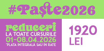 Oferta #Paste2026 - platesti doar 1920 Lei. Iepurasul Atelierele ILBAH iti aduce super reduceri la cursuri! Oferta #Paste2026 - platesti doar 1920 Lei. Iepurasul Atelierele ILBAH iti aduce super reduceri la cursuri!