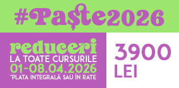 Oferta #Paste2026 - platesti doar 3900 Lei. Iepurasul Atelierele ILBAH iti aduce super reduceri la cursuri! Oferta #Paste2026 - platesti doar 3900 Lei. Iepurasul Atelierele ILBAH iti aduce super reduceri la cursuri!