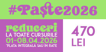 Oferta #Paste2026 - platesti doar 470 Lei. Iepurasul Atelierele ILBAH iti aduce super reduceri la cursuri! Oferta #Paste2026 - platesti doar 470 Lei. Iepurasul Atelierele ILBAH iti aduce super reduceri la cursuri!
