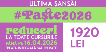 Oferta #Paste2026 - platesti doar 1920 Lei. Iepurasul Atelierele ILBAH iti aduce super reduceri la cursuri! Oferta #Paste2026 - platesti doar 1920 Lei. Iepurasul Atelierele ILBAH iti aduce super reduceri la cursuri!