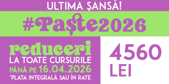 Oferta #Paste2026 - platesti doar 4560 Lei. Iepurasul Atelierele ILBAH iti aduce super reduceri la cursuri! Oferta #Paste2026 - platesti doar 4560 Lei. Iepurasul Atelierele ILBAH iti aduce super reduceri la cursuri!
