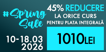 #SpringSale - platesti doar 1010 Lei. Ai 45% reducere la cursuri doar pana pe 18 Martie! #SpringSale - platesti doar 1010 Lei. Ai 45% reducere la cursuri doar pana pe 18 Martie!