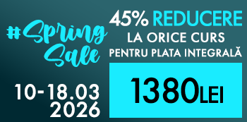 #SpringSale - platesti doar 1380 Lei. Ai 45% reducere la cursuri doar pana pe 18 Martie! #SpringSale - platesti doar 1380 Lei. Ai 45% reducere la cursuri doar pana pe 18 Martie!