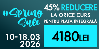 #SpringSale - platesti doar 4180 Lei. Ai 45% reducere la cursuri doar pana pe 18 Martie! #SpringSale - platesti doar 4180 Lei. Ai 45% reducere la cursuri doar pana pe 18 Martie!