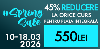 #SpringSale - platesti doar 550 Lei. Ai 45% reducere la cursuri doar pana pe 18 Martie! #SpringSale - platesti doar 550 Lei. Ai 45% reducere la cursuri doar pana pe 18 Martie!