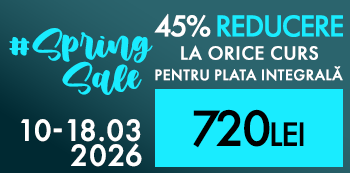 #SpringSale - platesti doar 720 Lei. Ai 45% reducere la cursuri doar pana pe 18 Martie! #SpringSale - platesti doar 720 Lei. Ai 45% reducere la cursuri doar pana pe 18 Martie!