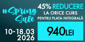#SpringSale - platesti doar 940 Lei. Ai 45% reducere la cursuri doar pana pe 18 Martie! #SpringSale - platesti doar 940 Lei. Ai 45% reducere la cursuri doar pana pe 18 Martie!