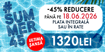 #Summer45 - platesti doar 1320 Lei. Ai 45% reducere la cursuri. #Summer45 - platesti doar 1320 Lei. Ai 45% reducere la cursuri.