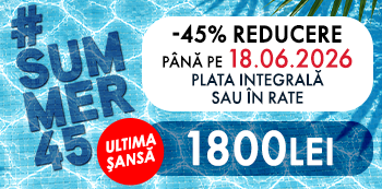 #Summer45 - platesti doar 1800 Lei. Ai 45% reducere la cursuri. #Summer45 - platesti doar 1800 Lei. Ai 45% reducere la cursuri.