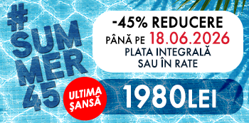 #Summer45 - platesti doar 1980 Lei. Ai 45% reducere la cursuri. #Summer45 - platesti doar 1980 Lei. Ai 45% reducere la cursuri.