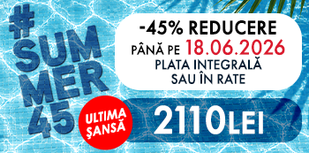 #Summer45 - platesti doar 2110 Lei. Ai 45% reducere la cursuri. #Summer45 - platesti doar 2110 Lei. Ai 45% reducere la cursuri.