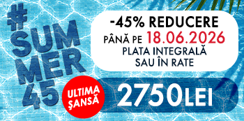 #Summer45 - platesti doar 2750 Lei. Ai 45% reducere la cursuri. #Summer45 - platesti doar 2750 Lei. Ai 45% reducere la cursuri.