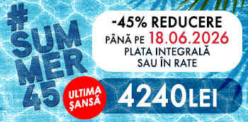 #Summer45 - platesti doar 4240 Lei. Ai 45% reducere la cursuri. #Summer45 - platesti doar 4240 Lei. Ai 45% reducere la cursuri.