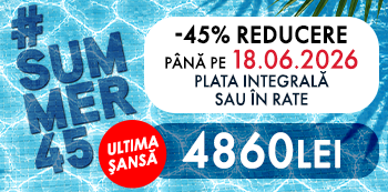 #Summer45 - platesti doar 4860 Lei. Ai 45% reducere la cursuri. #Summer45 - platesti doar 4860 Lei. Ai 45% reducere la cursuri.