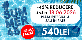 #Summer45 - platesti doar 540 Lei. Ai 45% reducere la cursuri. #Summer45 - platesti doar 540 Lei. Ai 45% reducere la cursuri.