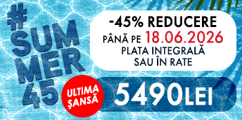 #Summer45 - platesti doar 5490 Lei. Ai 45% reducere la cursuri. #Summer45 - platesti doar 5490 Lei. Ai 45% reducere la cursuri.